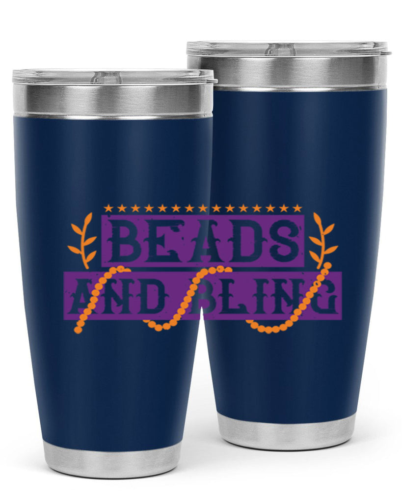 beads and bling 40#- mardi gras- Tumbler