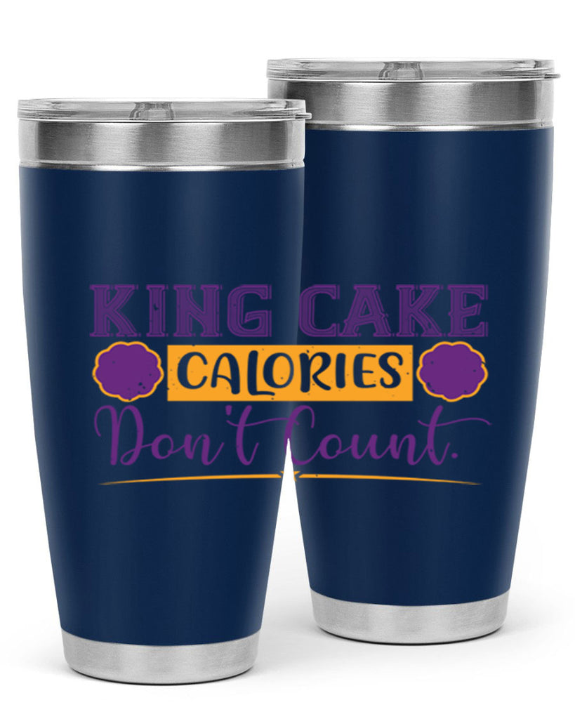 king cake calories dont count 54#- mardi gras- Tumbler