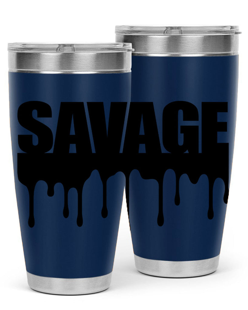 savage drip 41#- black words phrases- Cotton Tank