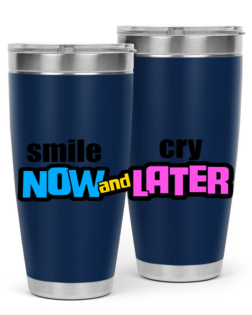 smile now and cry later 31#- black words phrases- Cotton Tank