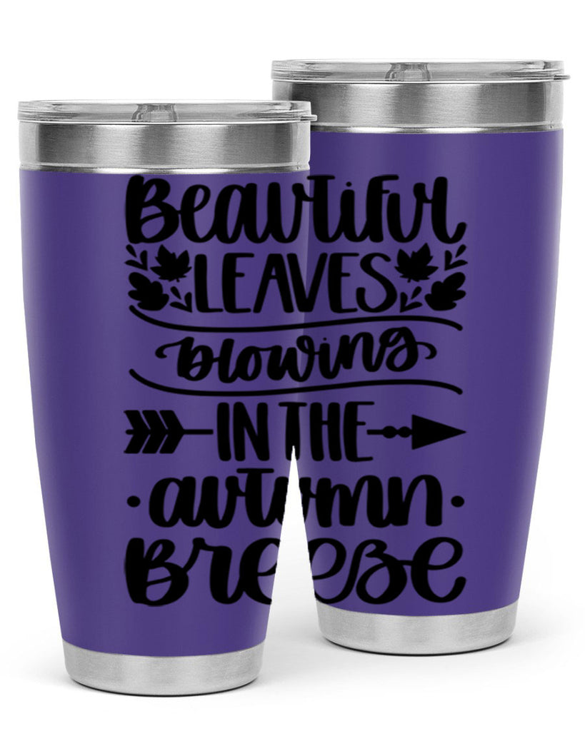 Beautiful Leaves Blowing In The Autumn Breeze 479#- fall- Tumbler
