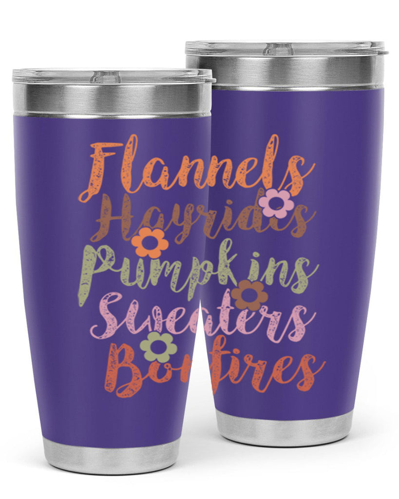 Flannels Hayrides Pumpkins Sweaters Bonfires 185#- fall- Tumbler