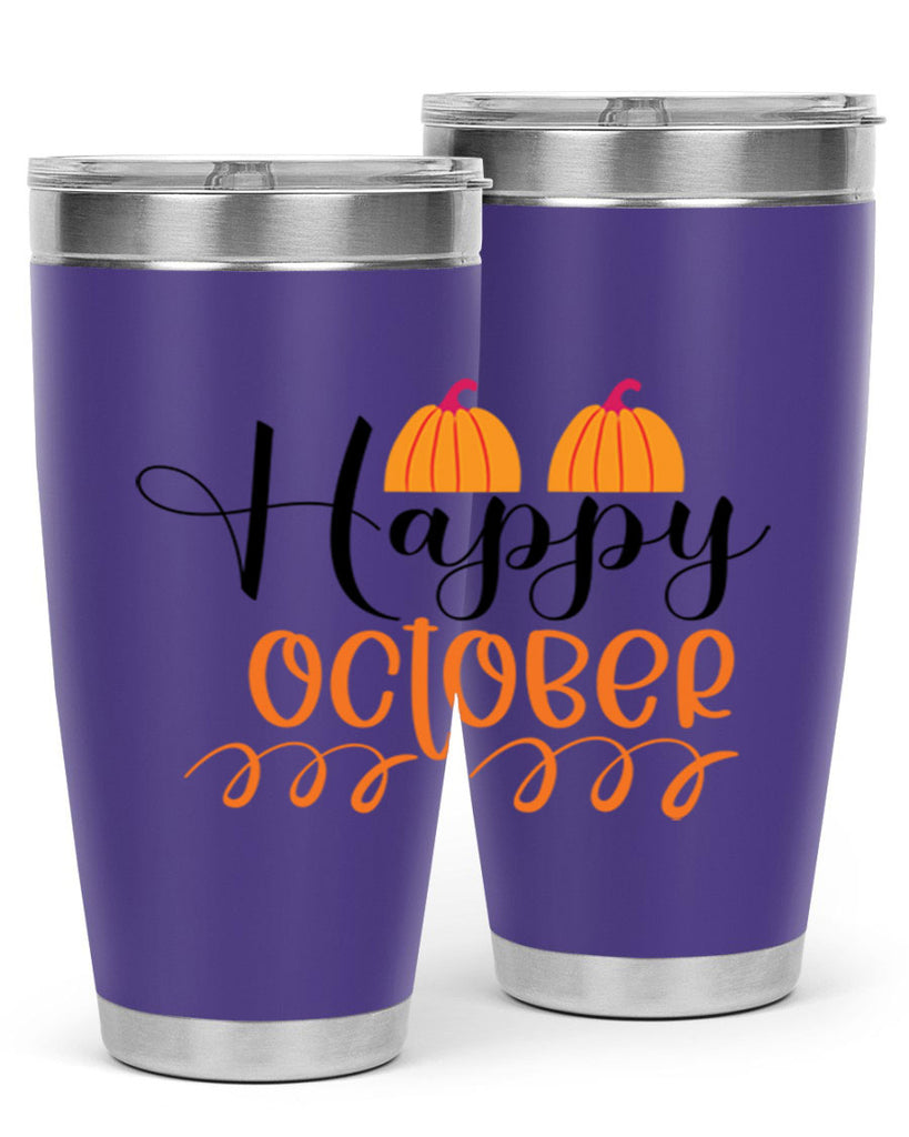 Happy October 238#- fall- Tumbler