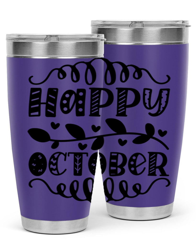 Happy October 239#- fall- Tumbler