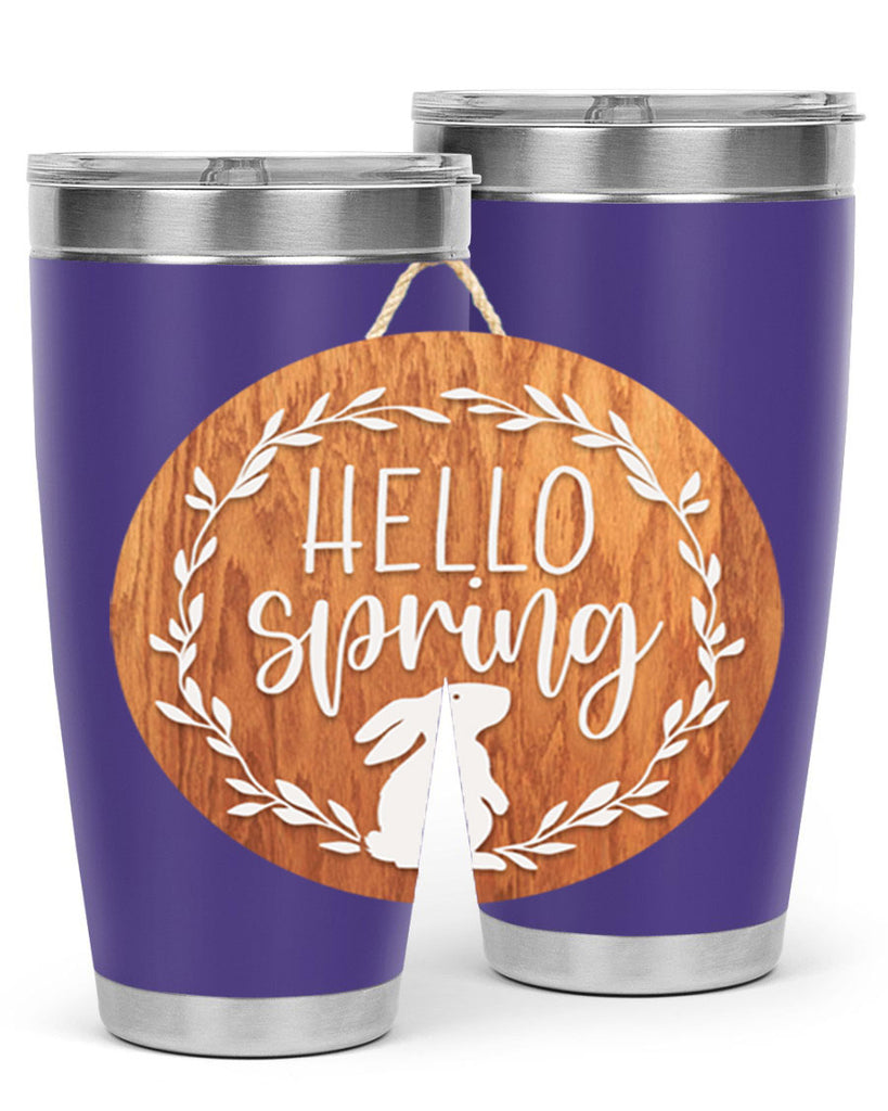 Hello Spring Bunny Wreath Mockup191#- spring- Tumbler
