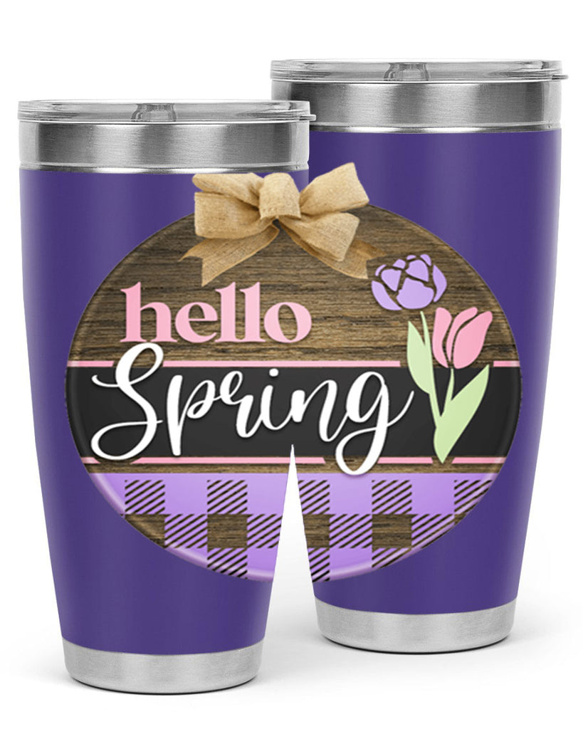 Hello spring plaid Mockup205#- spring- Tumbler