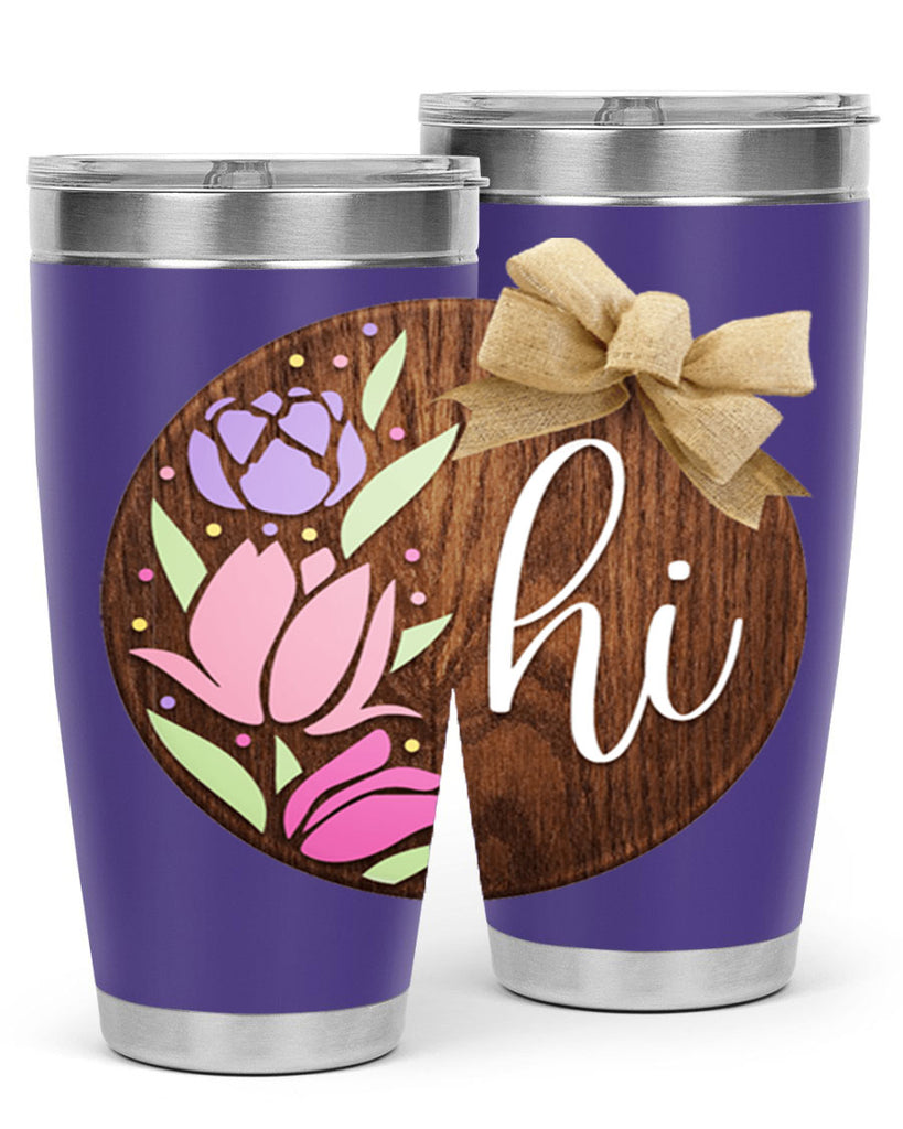 Hi pink flowers Mockup237#- spring- Tumbler