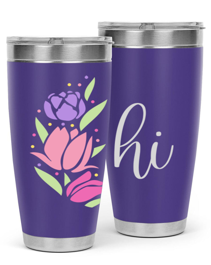 Hi pink flowers238#- spring- Tumbler