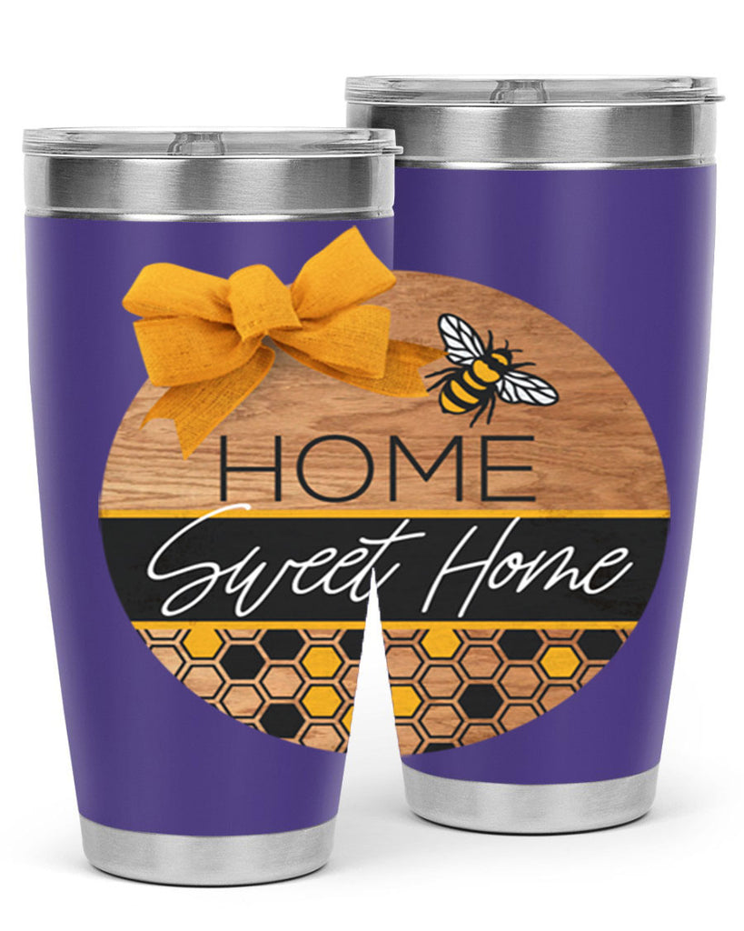 Home Sweet Home Bee and hive pattern Mockup242#- spring- Tumbler