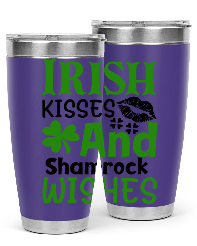 Irish Kisses And Shamrock Wishes Style 156#- St Patricks Day- Tumbler