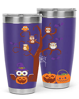 Owl With Pumpkin Halloween Tree A TurtleRabbit 16#- owl- Tumblers