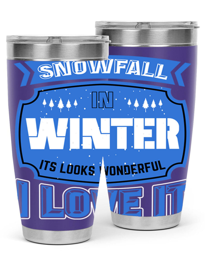 Snowfall in Winter 372#- winter- Tumbler