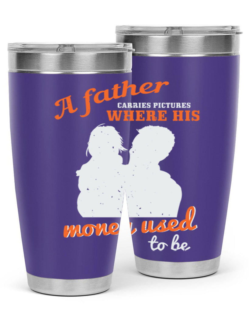 a father carries pictures 273#- fathers day- Tumbler