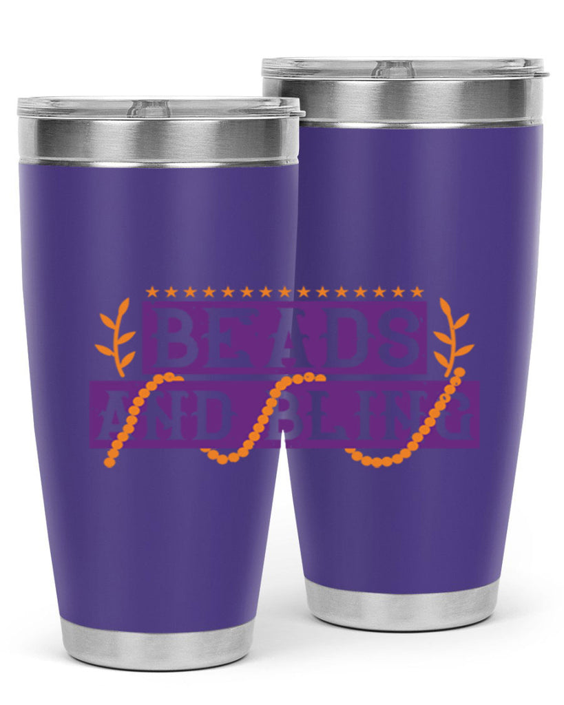 beads and bling 40#- mardi gras- Tumbler