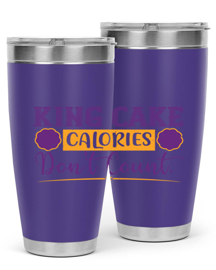 king cake calories dont count 54#- mardi gras- Tumbler