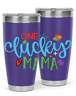 one lucky mama Style 33#- autism- Tumbler