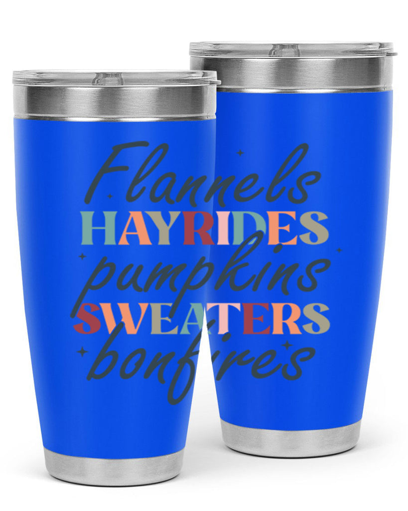 Flannels Hayrides Pumpkins Sweaters Bonfires 184#- fall- Tumbler