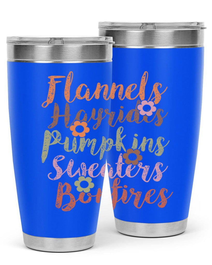 Flannels Hayrides Pumpkins Sweaters Bonfires 185#- fall- Tumbler