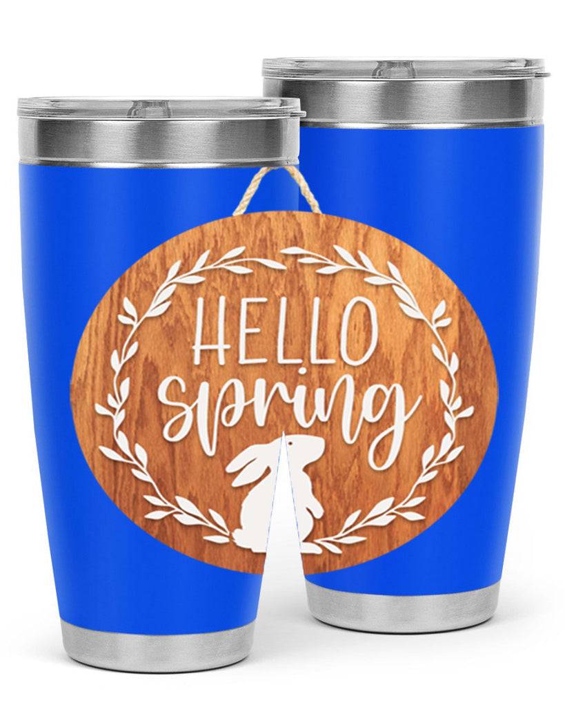 Hello Spring Bunny Wreath Mockup191#- spring- Tumbler