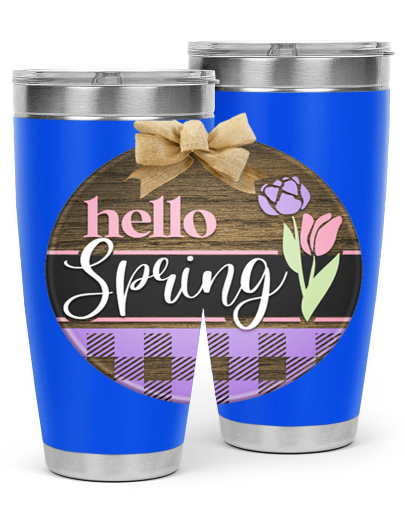 Hello spring plaid Mockup205#- spring- Tumbler