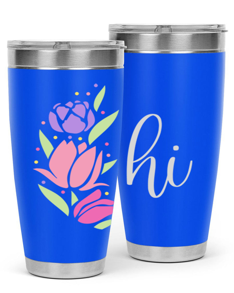 Hi pink flowers238#- spring- Tumbler