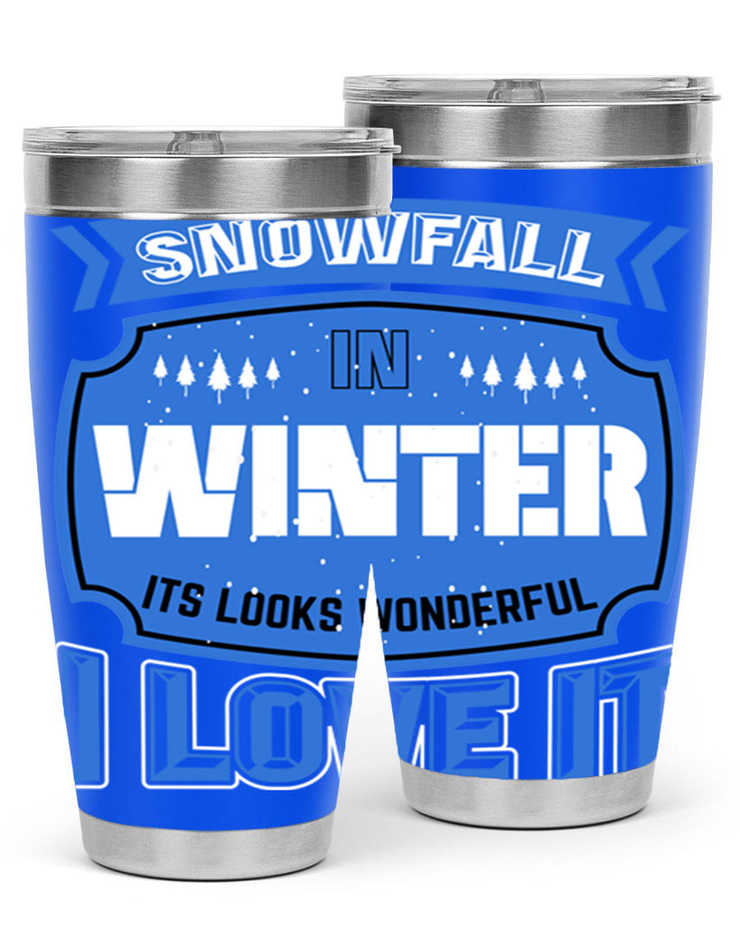 Snowfall in Winter 372#- winter- Tumbler