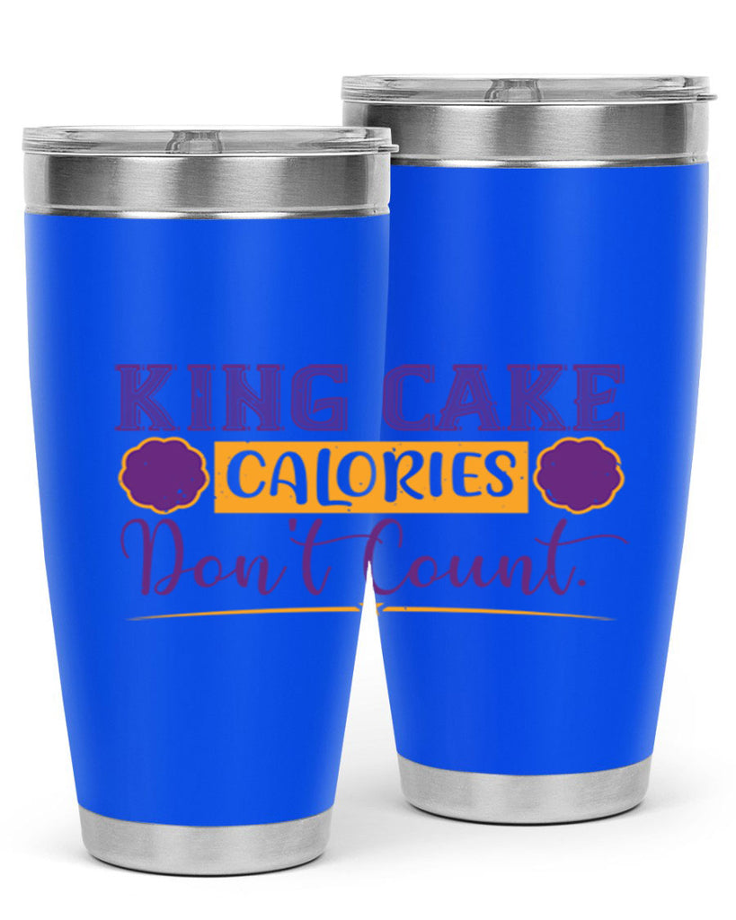 king cake calories dont count 54#- mardi gras- Tumbler