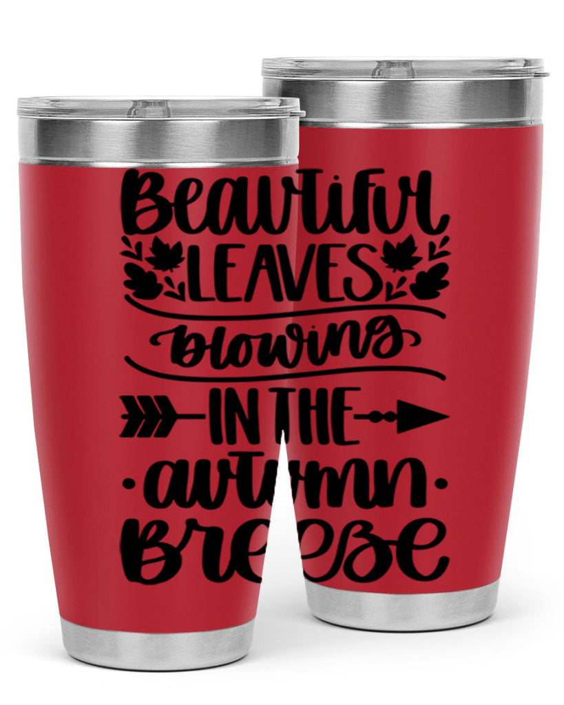 Beautiful Leaves Blowing In The Autumn Breeze 479#- fall- Tumbler