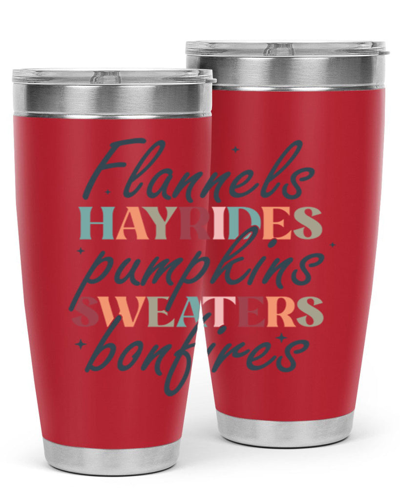 Flannels Hayrides Pumpkins Sweaters Bonfires 184#- fall- Tumbler