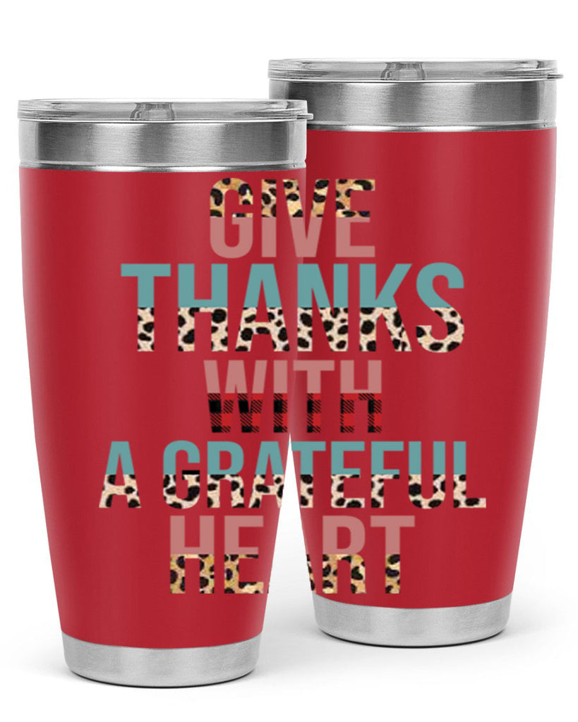 Give thanks with a grateful heart 195#- fall- Tumbler