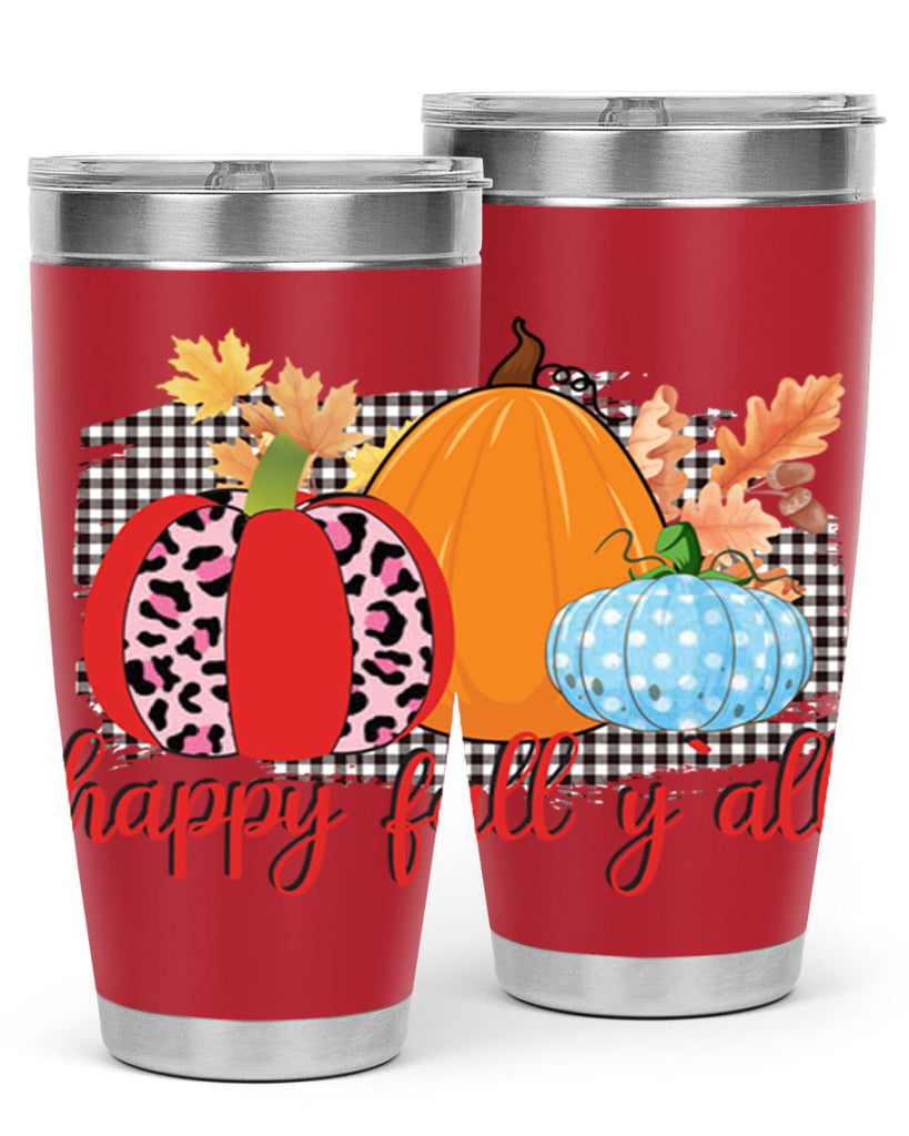 Happy Fall Yall Leopard 229#- fall- Tumbler