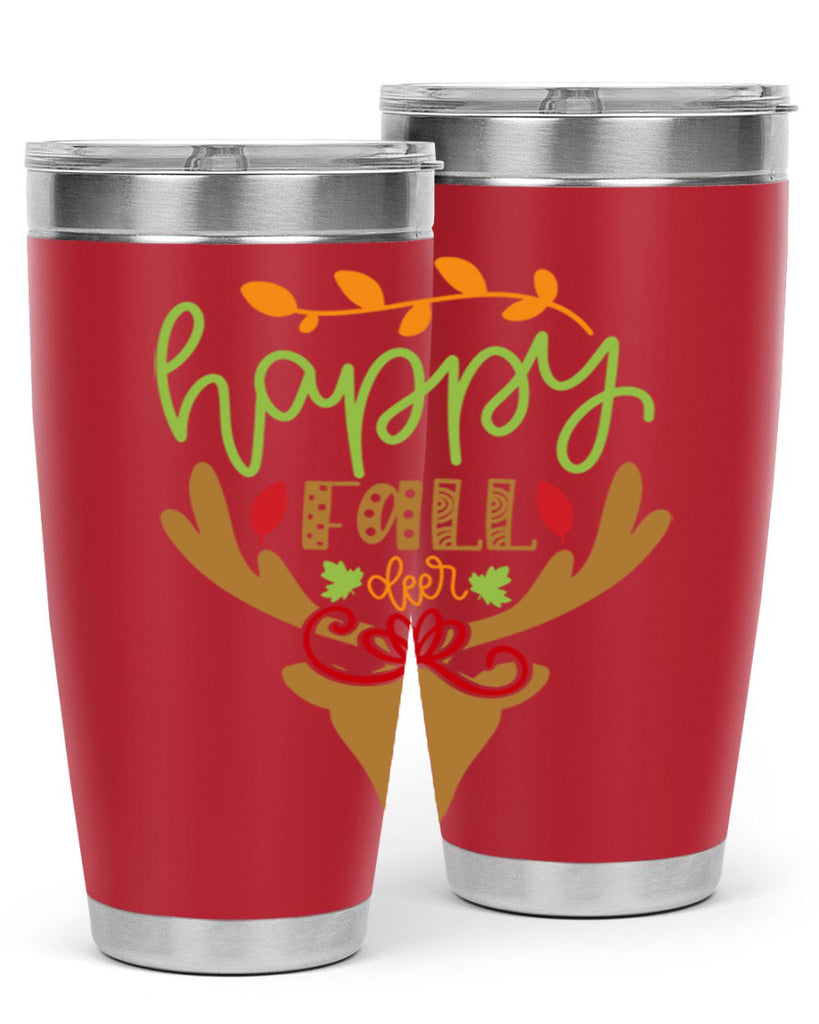 Happy Fall deer 219#- fall- Tumbler