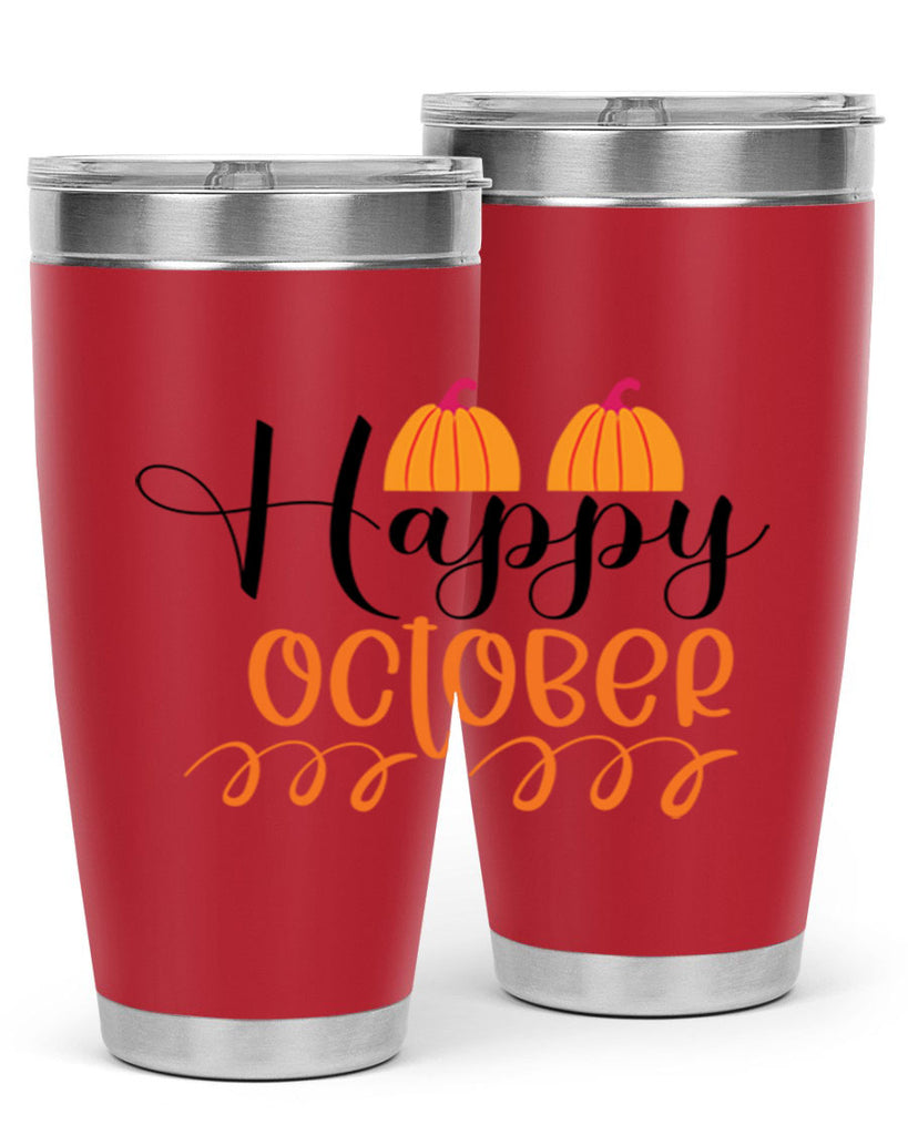 Happy October 238#- fall- Tumbler