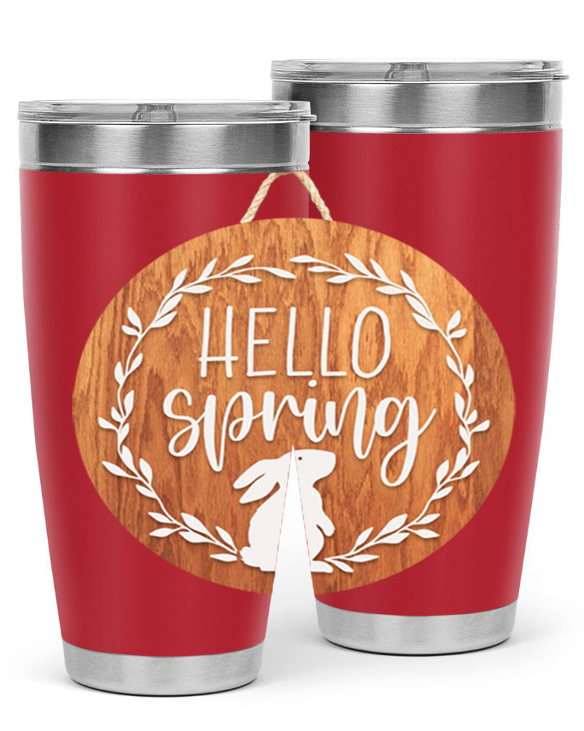 Hello Spring Bunny Wreath Mockup191#- spring- Tumbler
