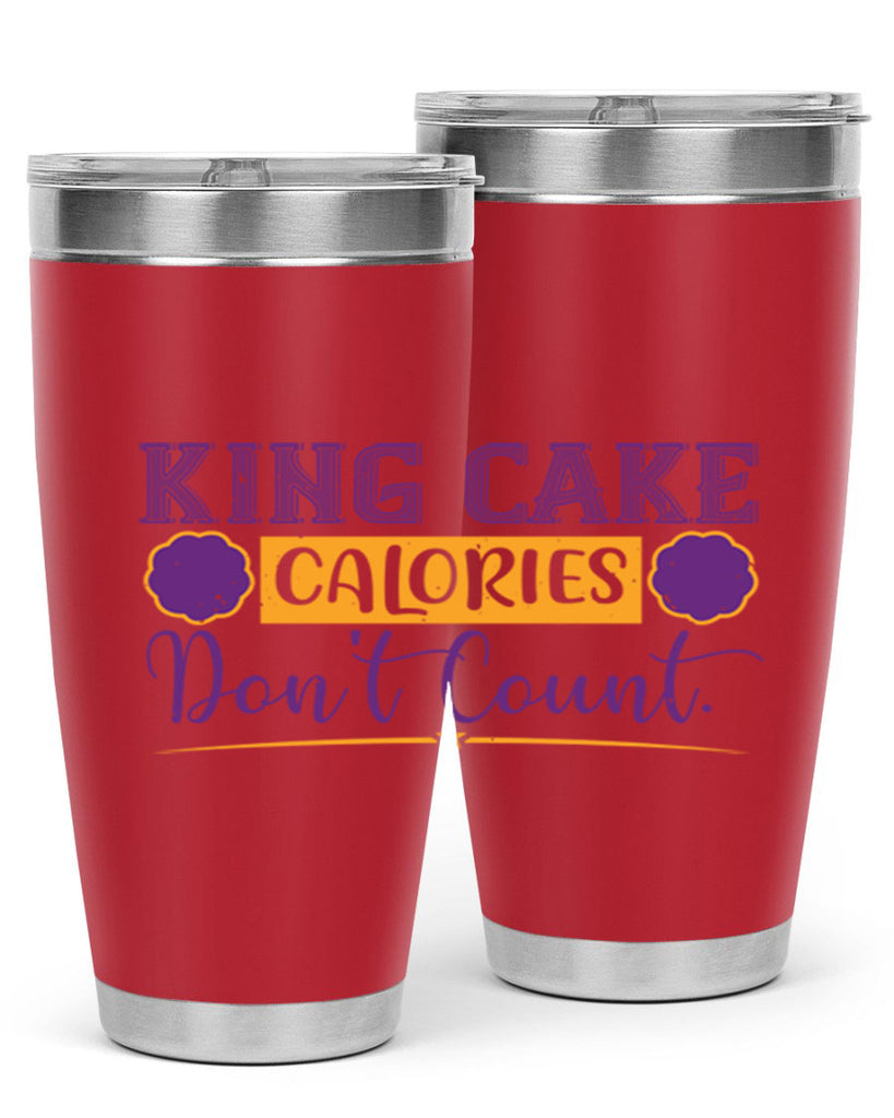 king cake calories dont count 54#- mardi gras- Tumbler