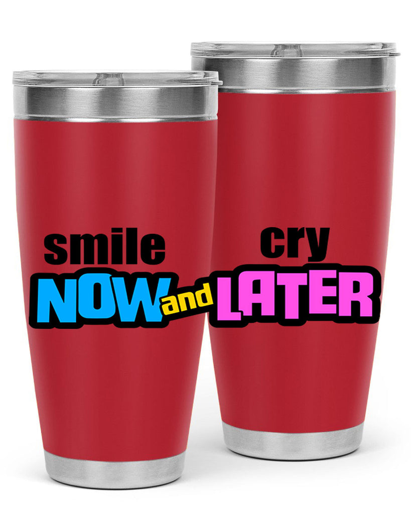 smile now and cry later 31#- black words phrases- Cotton Tank