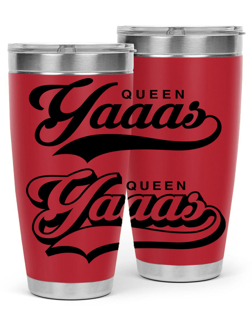 yaaas queen script 5#- black words phrases- Cotton Tank