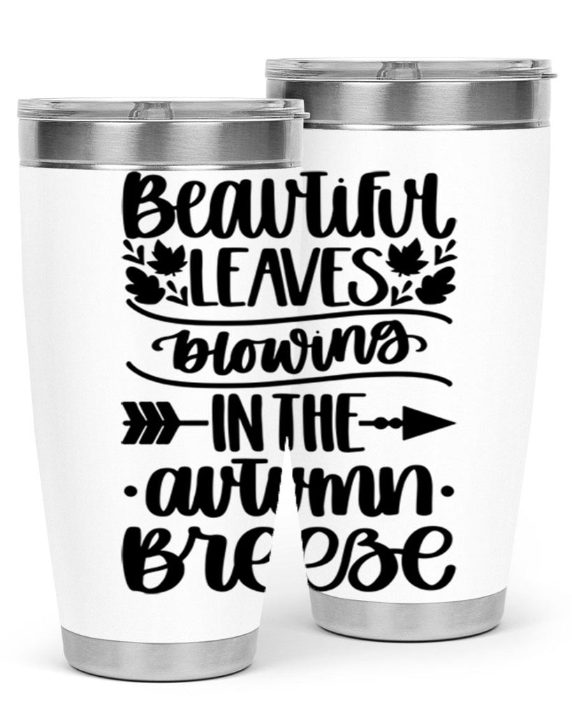 Beautiful Leaves Blowing In The Autumn Breeze 479#- fall- Tumbler