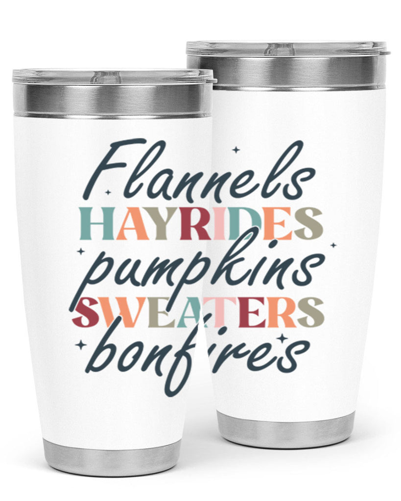 Flannels Hayrides Pumpkins Sweaters Bonfires 184#- fall- Tumbler