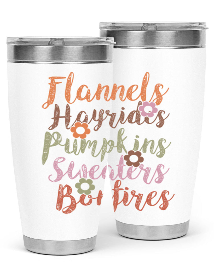 Flannels Hayrides Pumpkins Sweaters Bonfires 185#- fall- Tumbler