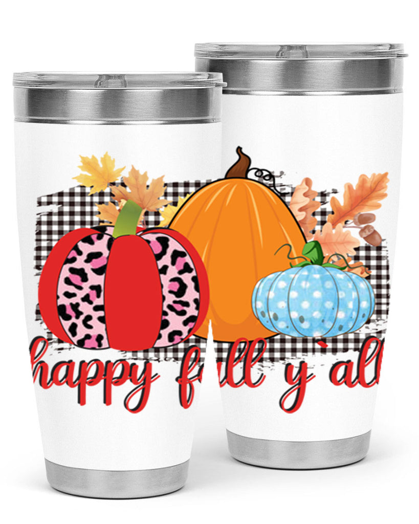 Happy Fall Yall Leopard 229#- fall- Tumbler