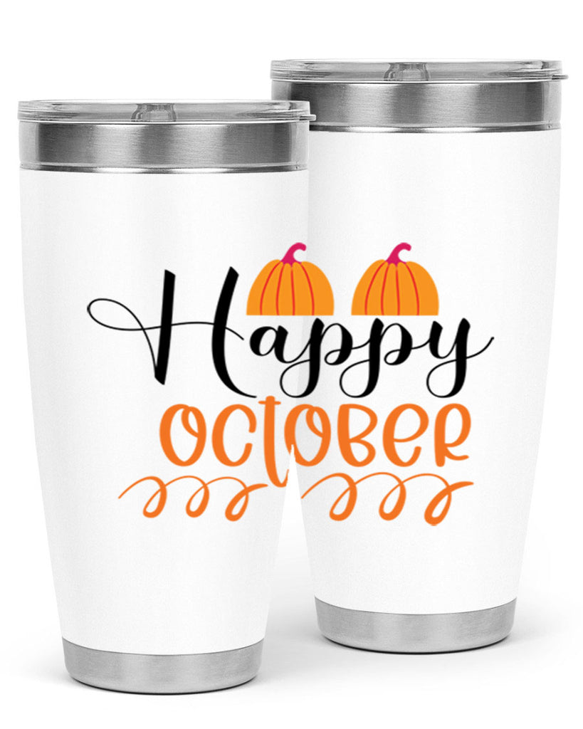 Happy October 238#- fall- Tumbler