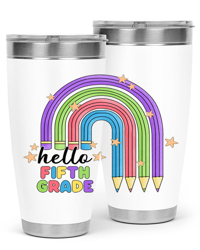Hello 5th Grade Pencil Rainbow 13#- 5th grade- Tumbler