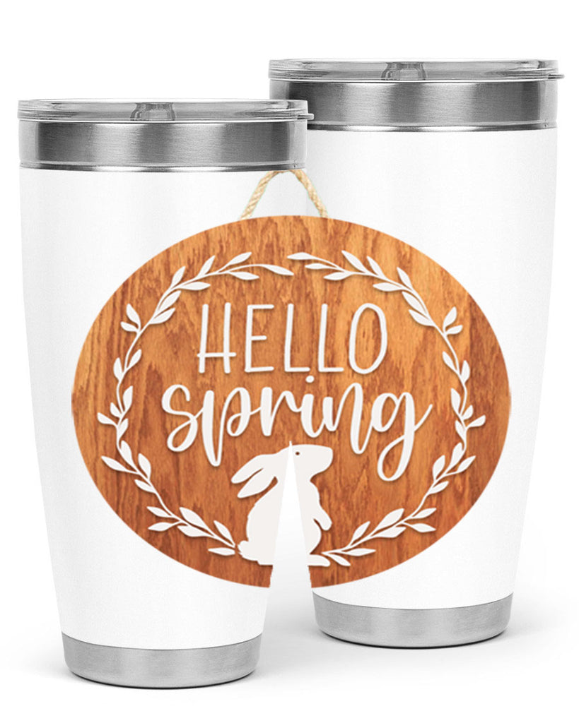 Hello Spring Bunny Wreath Mockup191#- spring- Tumbler