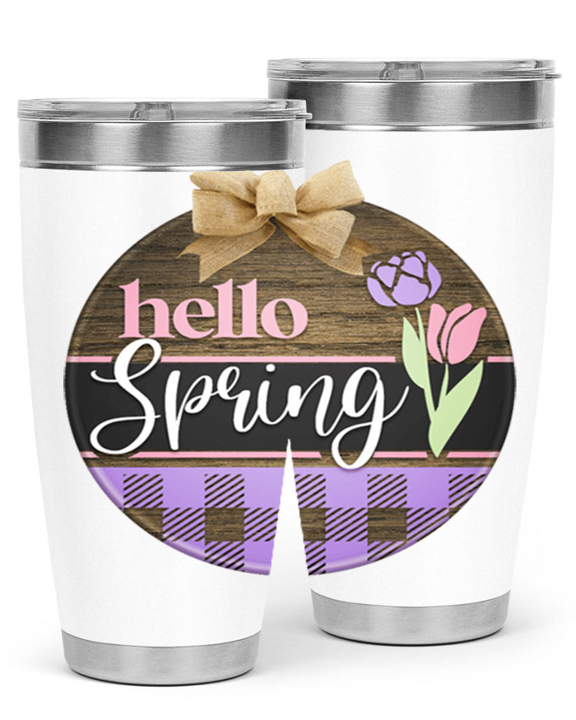 Hello spring plaid Mockup205#- spring- Tumbler