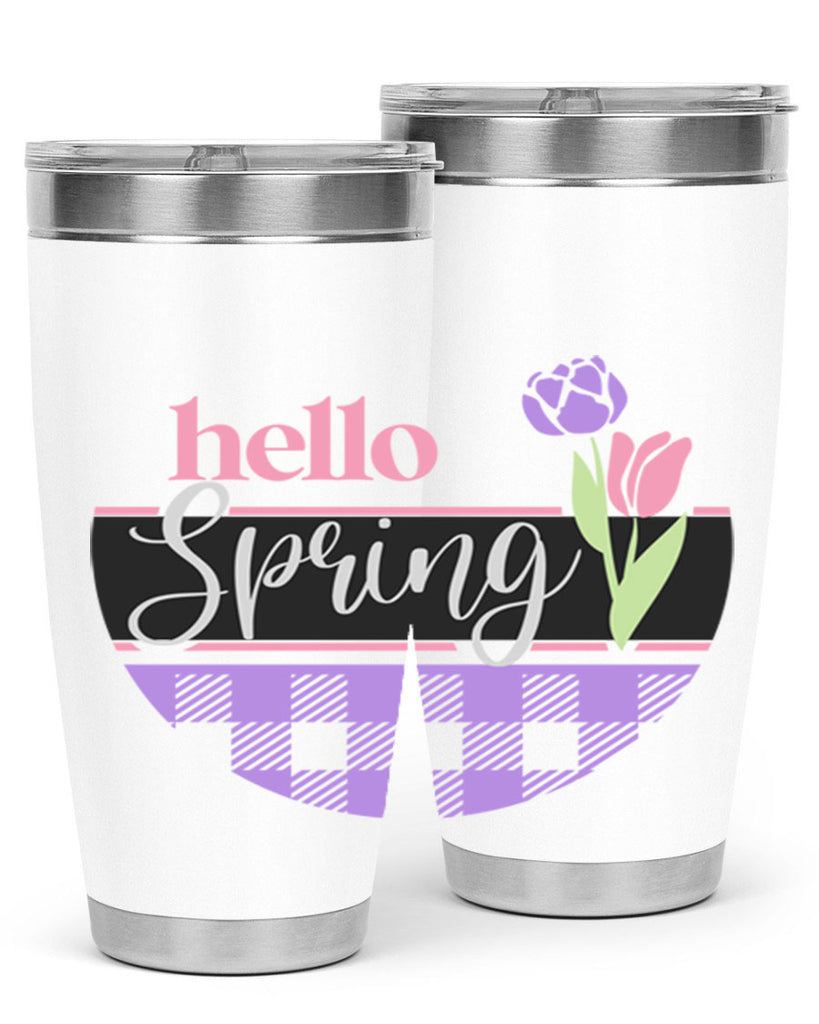 Hello spring plaid206#- spring- Tumbler