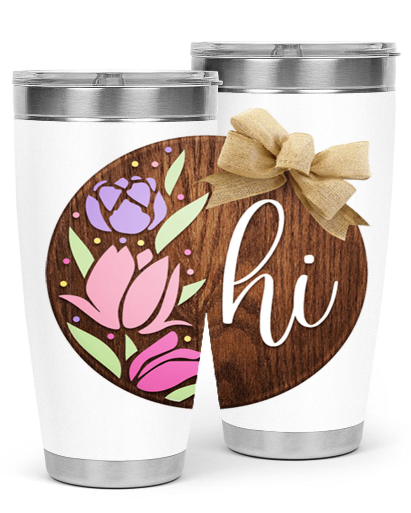 Hi pink flowers Mockup237#- spring- Tumbler