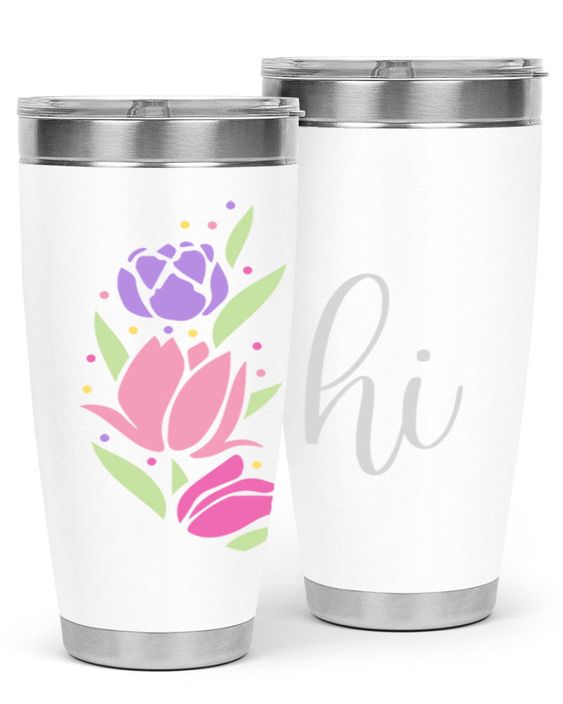 Hi pink flowers238#- spring- Tumbler