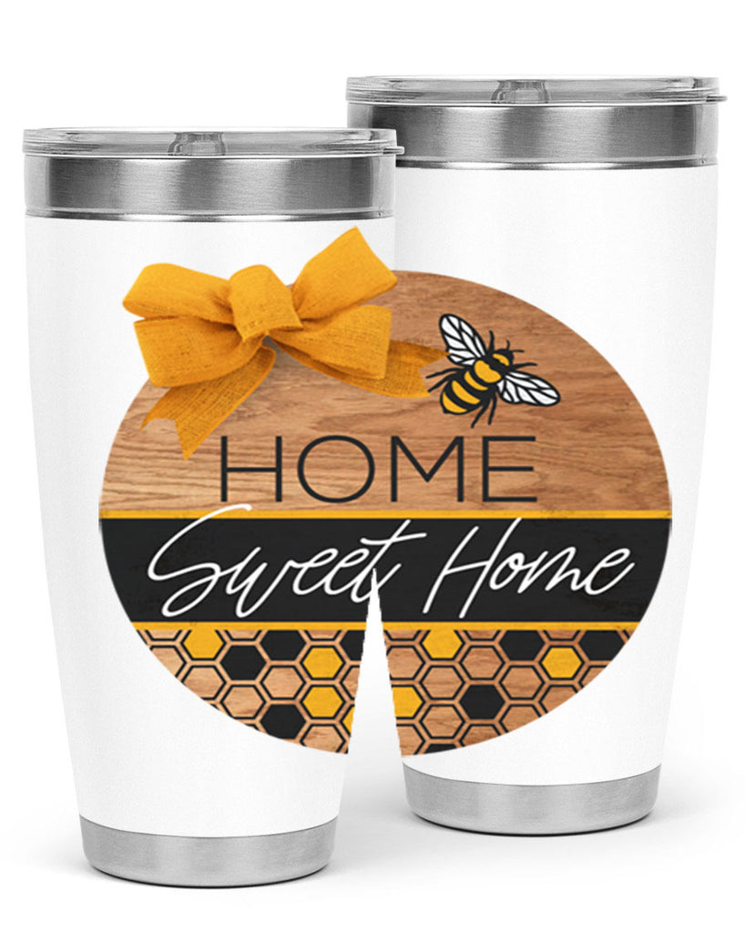 Home Sweet Home Bee and hive pattern Mockup242#- spring- Tumbler