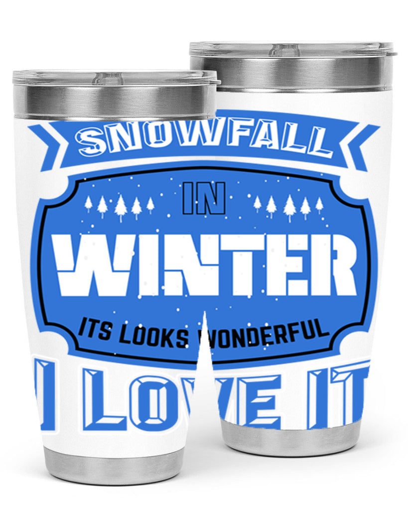 Snowfall in Winter 372#- winter- Tumbler